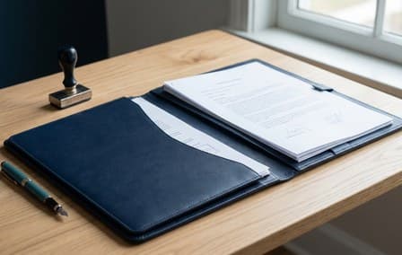 Documentos societários e contrato social organizados em uma pasta